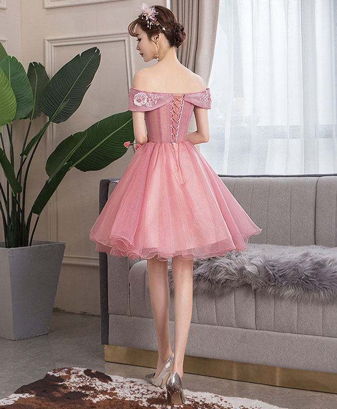 Elegant Pink Tulle Lace Short Prom Dress for Homecoming - Perfect for Prom Night, Sweet 16, Quinceañera & Formal Parties