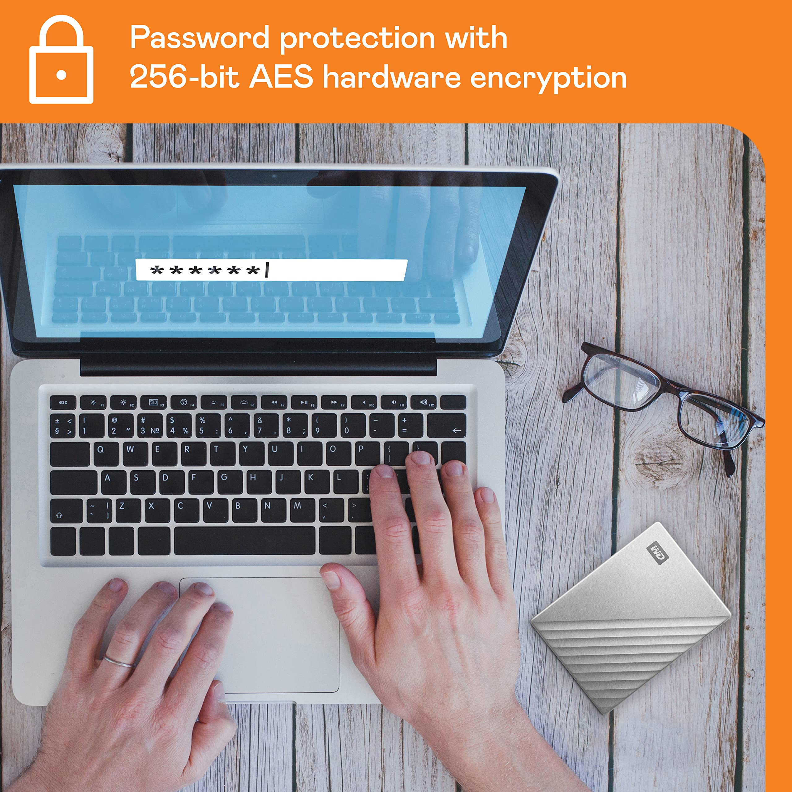 WD 4TB My Passport Ultra Portable External Hard Drive - USB-C & USB 3.1 - Silver | Password Protection & Ransomware Defense | Backup Software Included | Perfect for Data Storage, Travel & PC/Mac Backup