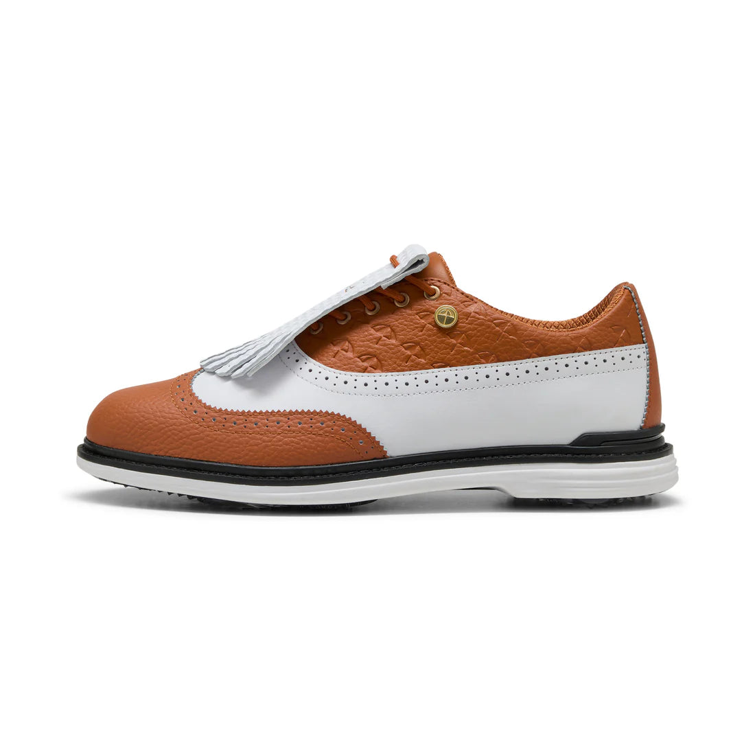 Puma X Arnold Palmer Royale Sneakers - White & Leather Brown Men's Golf Shoes for Comfort & Style on the Course