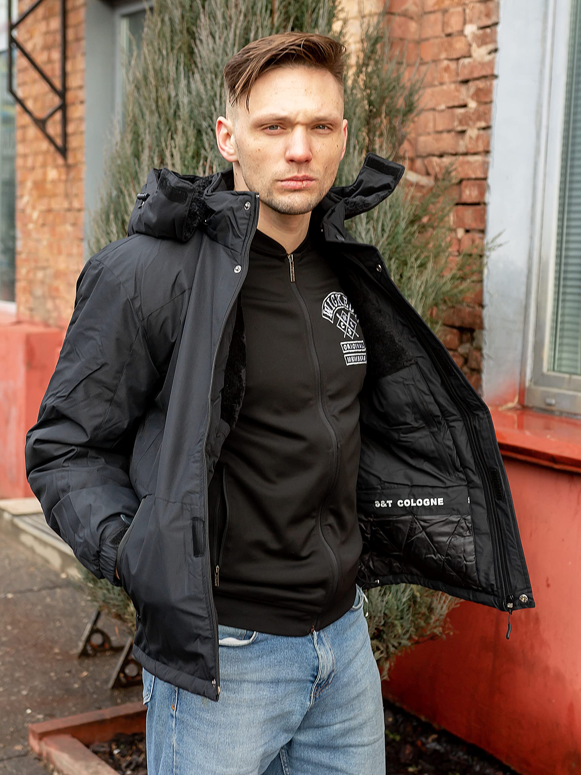 Men's Black Stars Jacket - Vintage Surplus Style for Outdoor Adventures & Casual Wear