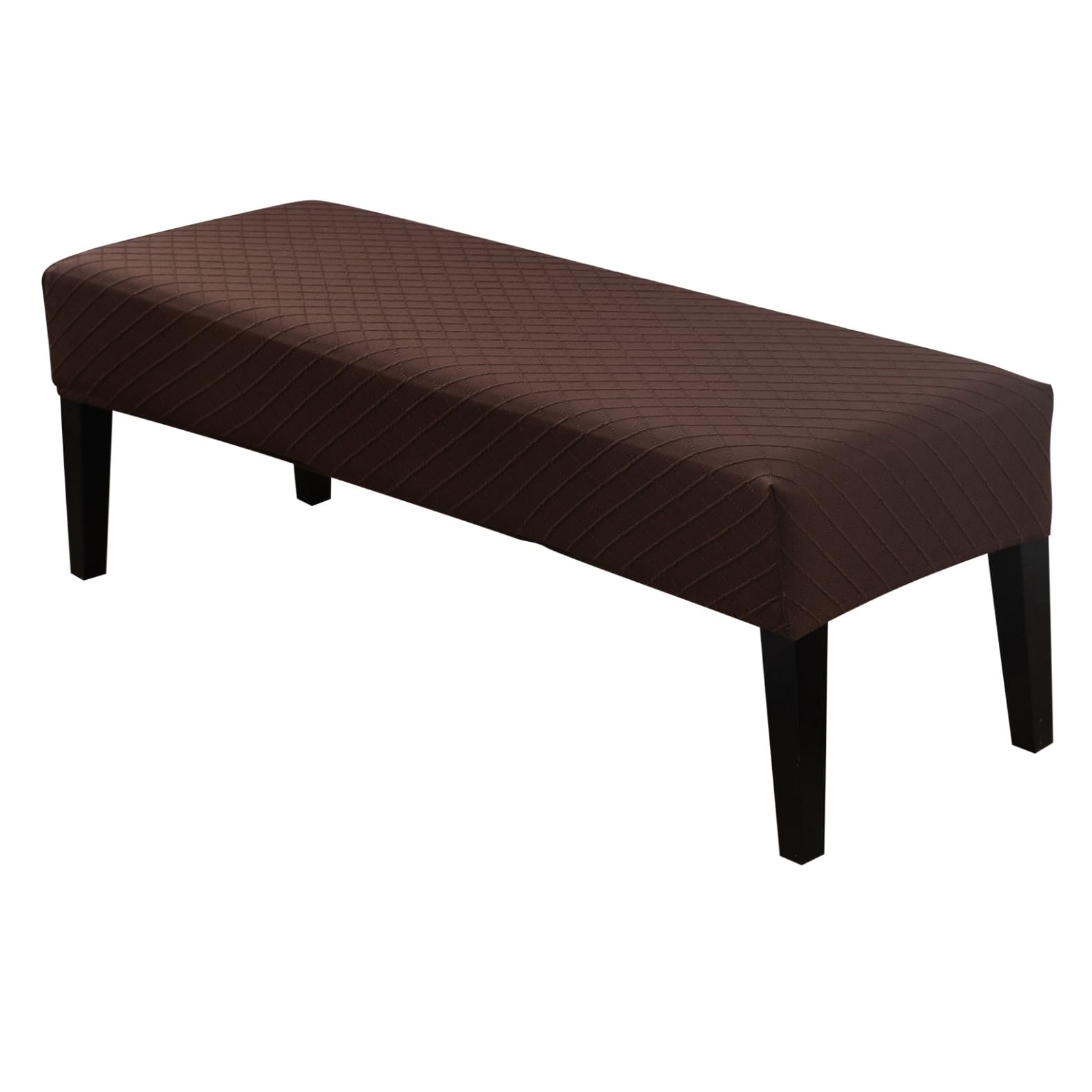 Stretch Washable Dining Bench Cover - Rectangle Bench Seat Slipcover for Kitchen, Living Room & Dining Room - Coffee Color - Perfect for Home Decor & Furniture Protection