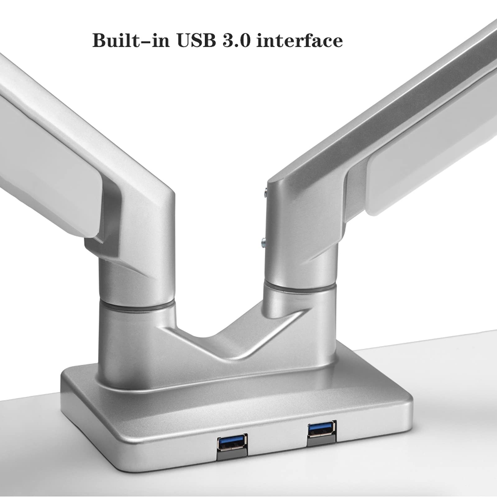 Adjustable Dual Monitor Stand for 17-32 Inch Screens - Ergonomic Swing Arm Desk Mount with USB Hub, C-Clamp & Grommet Base - 360° Swivel & Tilt for Home Office, Gaming & Workspace Setup