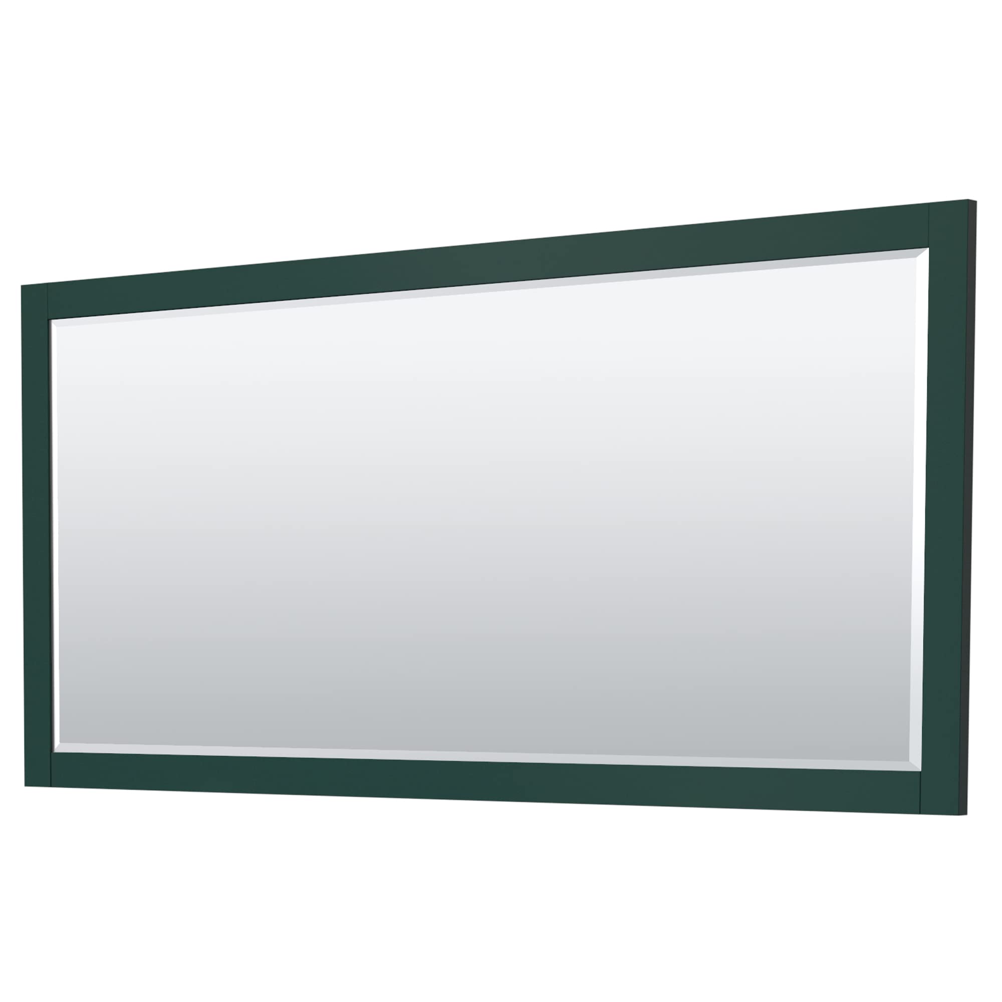 Wyndham Collection Miranda 84 Inch Double Bathroom Vanity with Green Base, White Cultured Marble Countertop & Undermount Square Sinks - Matte Black Trim & 70 Inch Mirror - Perfect for Modern Master Bathrooms & Guest Suites