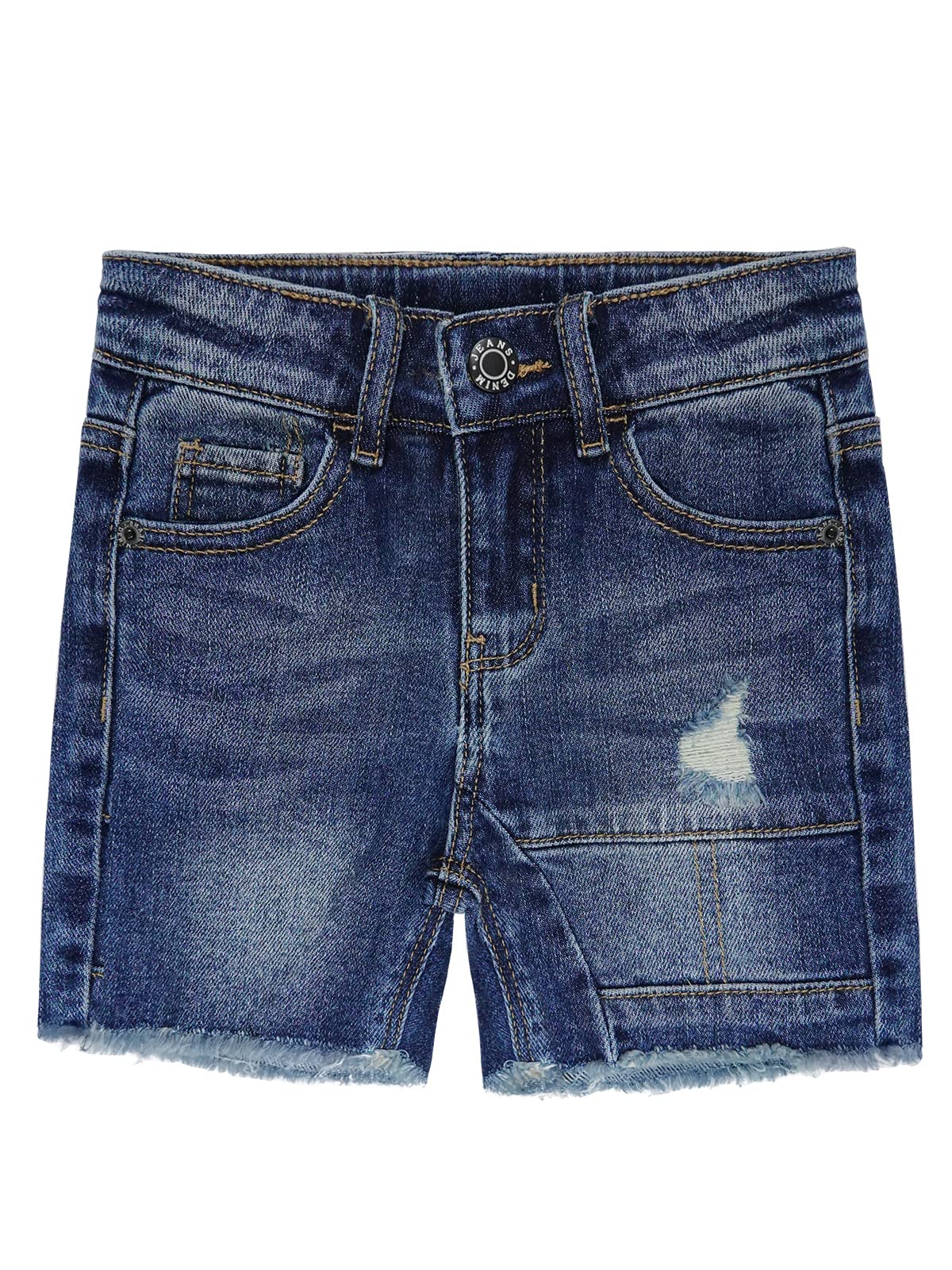 KIDSCOOL SPACE Baby Girls & Boys Ripped Denim Shorts - Cute Letter Print Summer Jeans for Toddlers | Perfect for Playdates, Beach Outings & Casual Wear