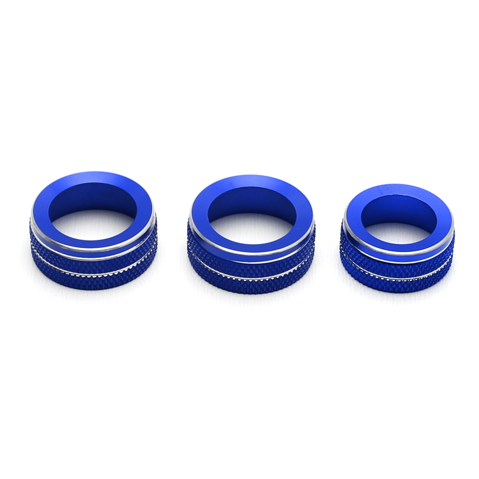 3-Piece Blue Aluminum AC Climate Control Knob Covers for Audi A3 (2015-2020) & Q3 (2019-Present) - Upgrade Interior & Prevent Scratches - Perfect for Summer Driving & Custom Car Styling