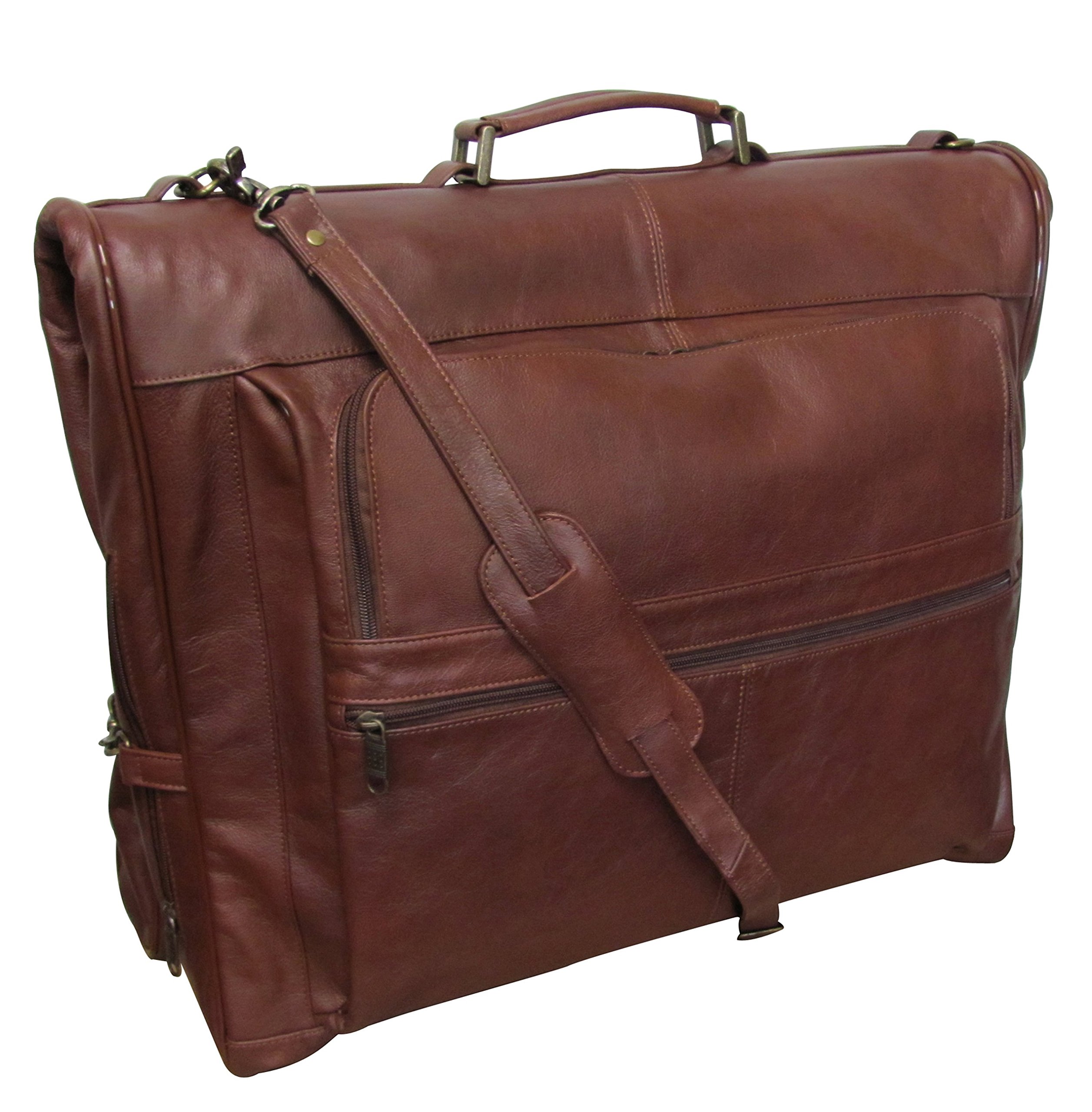 Vintage Three-Suit Garment Bag for Travel - Terrazzo Brown Waterproof Hanging Clothes Organizer | Perfect for Business Trips, Weddings & Airplane Carry-On
