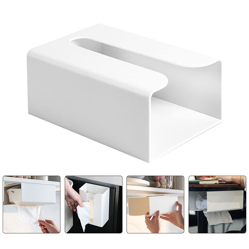 Wall Mounted Kitchen Tissue Box Dispenser - Rectangular Paper Towel Holder for Bathroom & Kitchen Storage | Space-Saving Organizer for Toilet Paper, Napkins & Cleaning Supplies