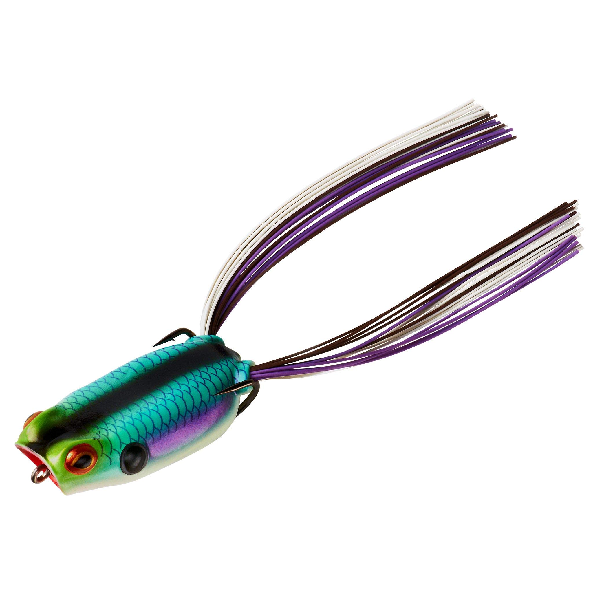 BOOYAH Poppin' Pad Crasher Topwater Bass Fishing Lure - Weedless Hollow Body Frog Bait with Sharp Hooks - Perfect for Freshwater Lakes, Ponds & Heavy Cover Fishing