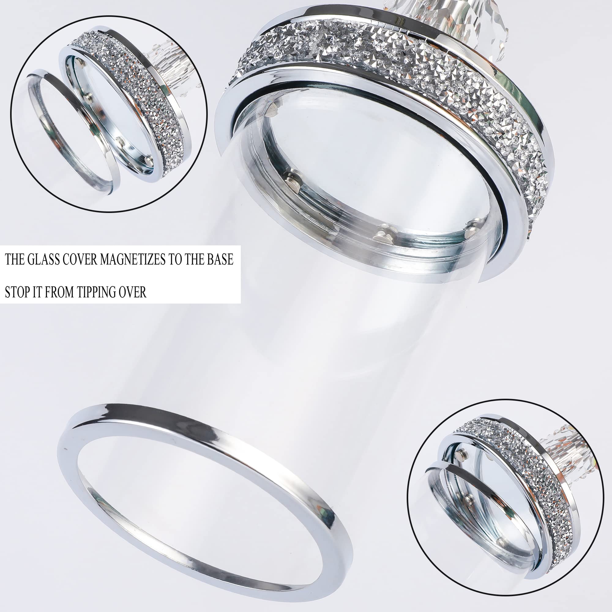 Elegant Crystal Pillar Candle Holders for Home Decor - Wedding & Event Centerpieces, Coffee Table Candlesticks (Set of 2) - Perfect for Romantic Dinners, Spa Relaxation, and Holiday Decorations