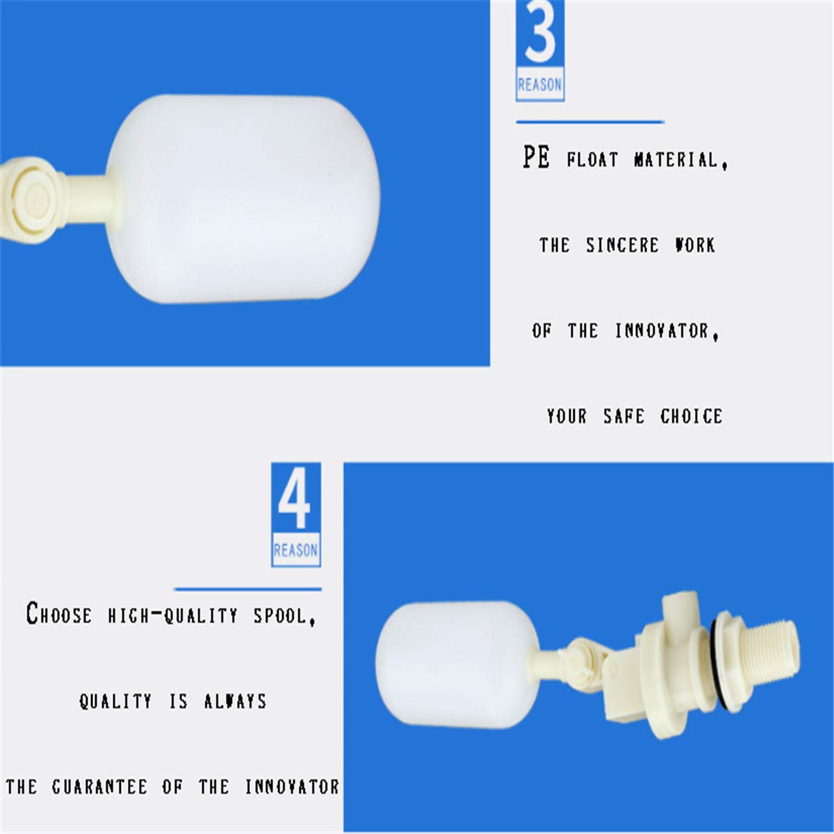 Automatic Water Filter Float Valve - Liquid Level Controller & Stop Switch for Water Tanks, Towers, Pools - Perfect for Swimming Pools, Livestock Tanks, Aquariums & Aquaculture Systems | Reliable Water Level Control Solution
