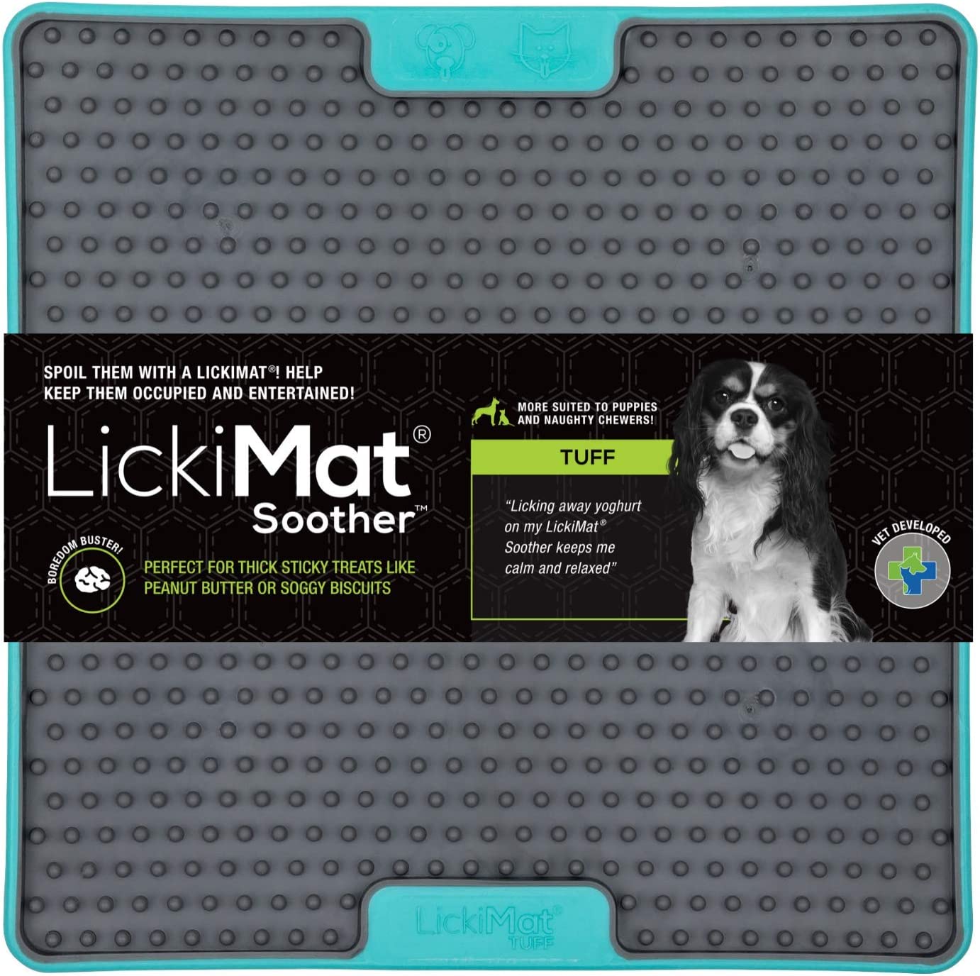 LickiMat Tuff Soother - Durable Dog Chew Toy for Aggressive Chewers | Interactive Treat Dispenser for Anxiety Relief & Dental Health