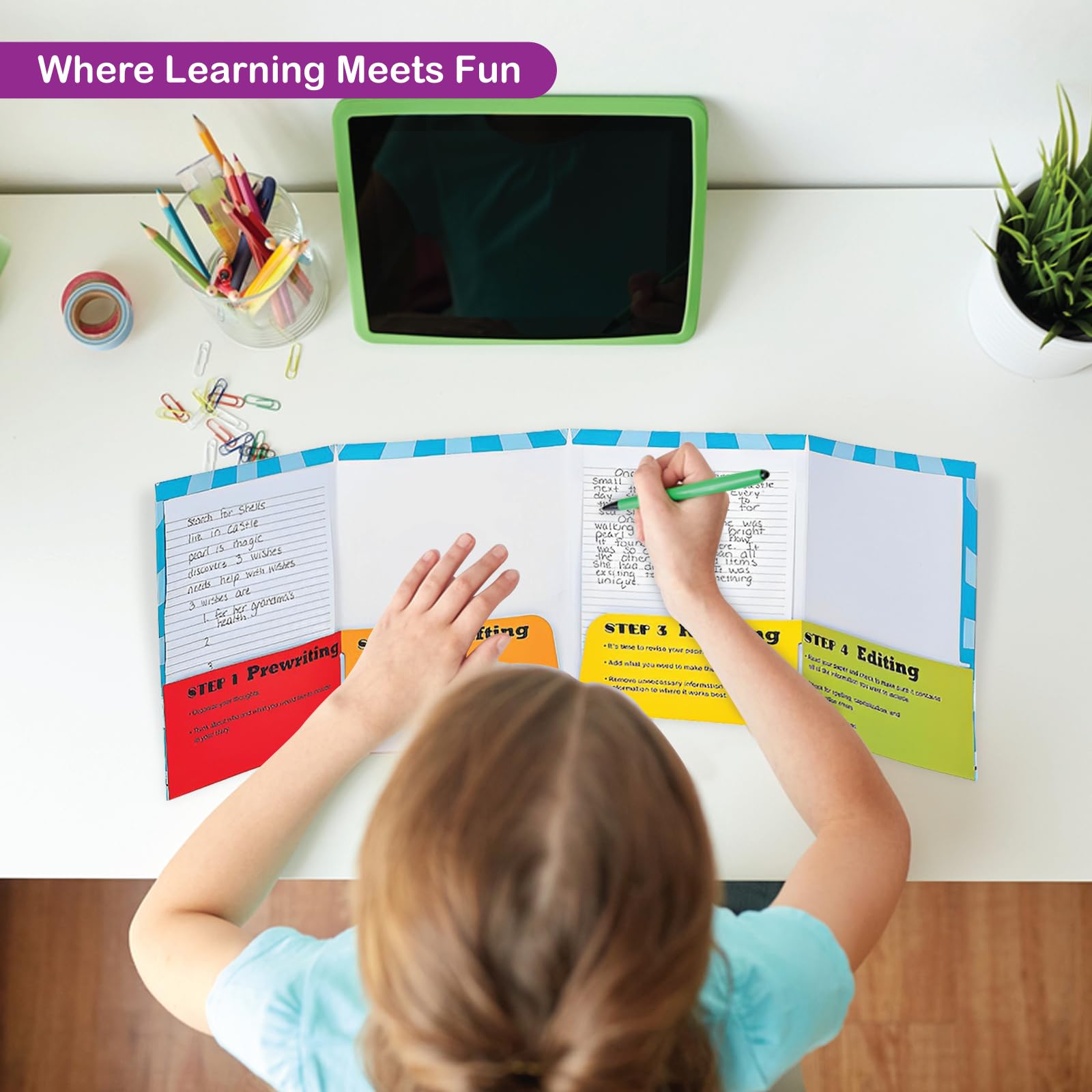 Fun Express Bulk Writing Folders with Pockets - 12-Pack Contemporary ELA Classroom Supplies for Teachers & Students | Perfect for Language Arts Lessons, Homework Organization & School Projects