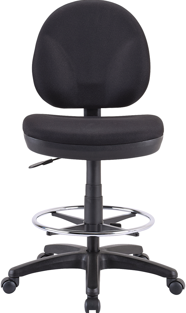 Eurotech Black Drafting Stool with Adjustable Height & Footrest - OSS400 & DSK500 Kit Included - Perfect for Architects, Artists & Office Workstations