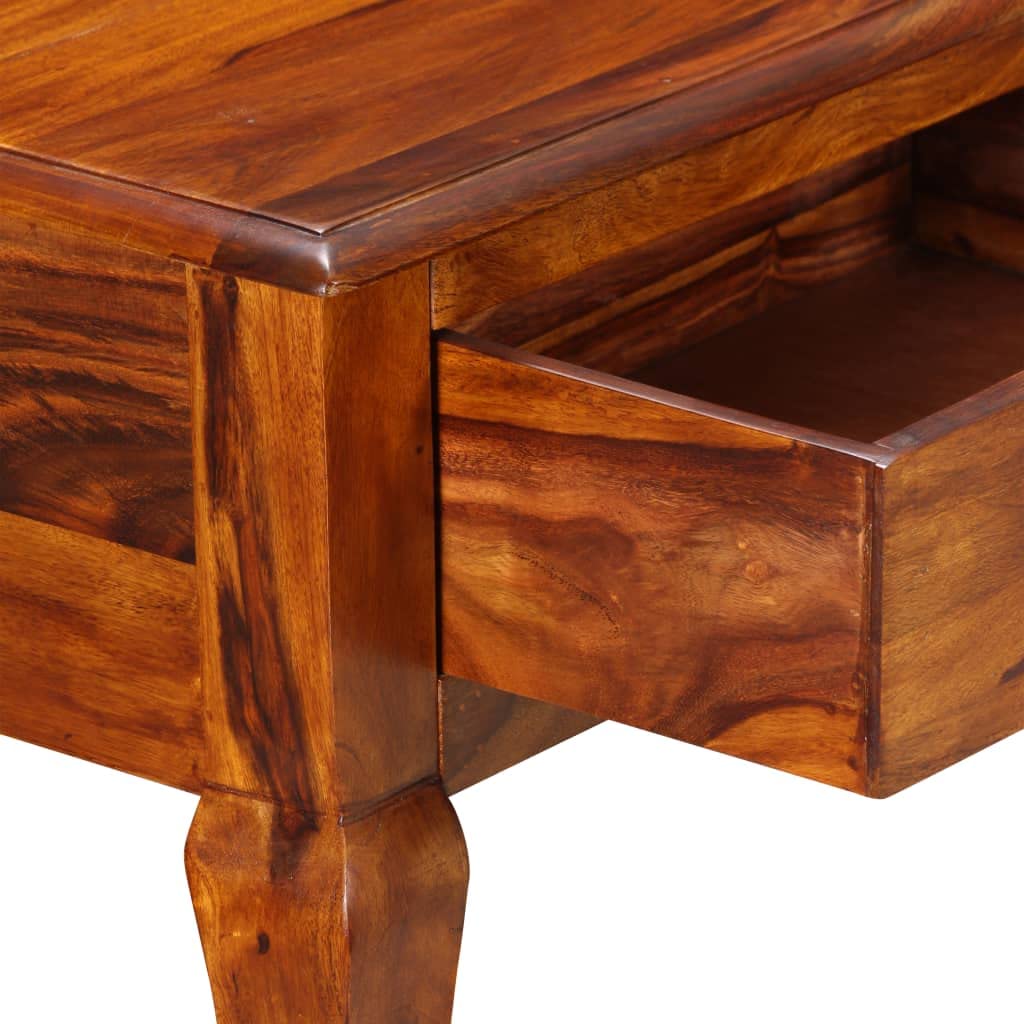 Solid Sheesham Wood Console Table with 2 Drawers - 35.4