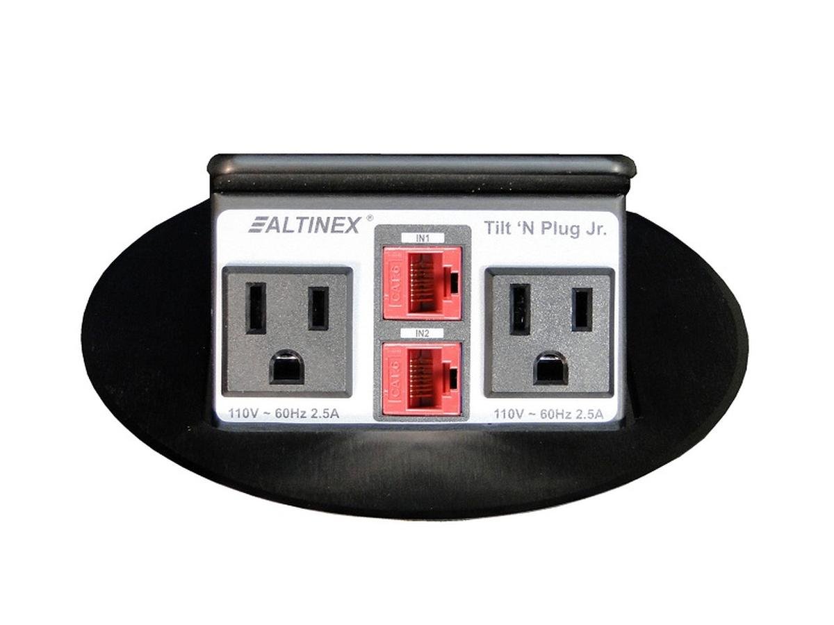 TNP-141 Tilt N Plug Jr. Power Data Center with Circular Bezel - Secure Power & Data Management for Server Racks, IT Equipment & Network Installations