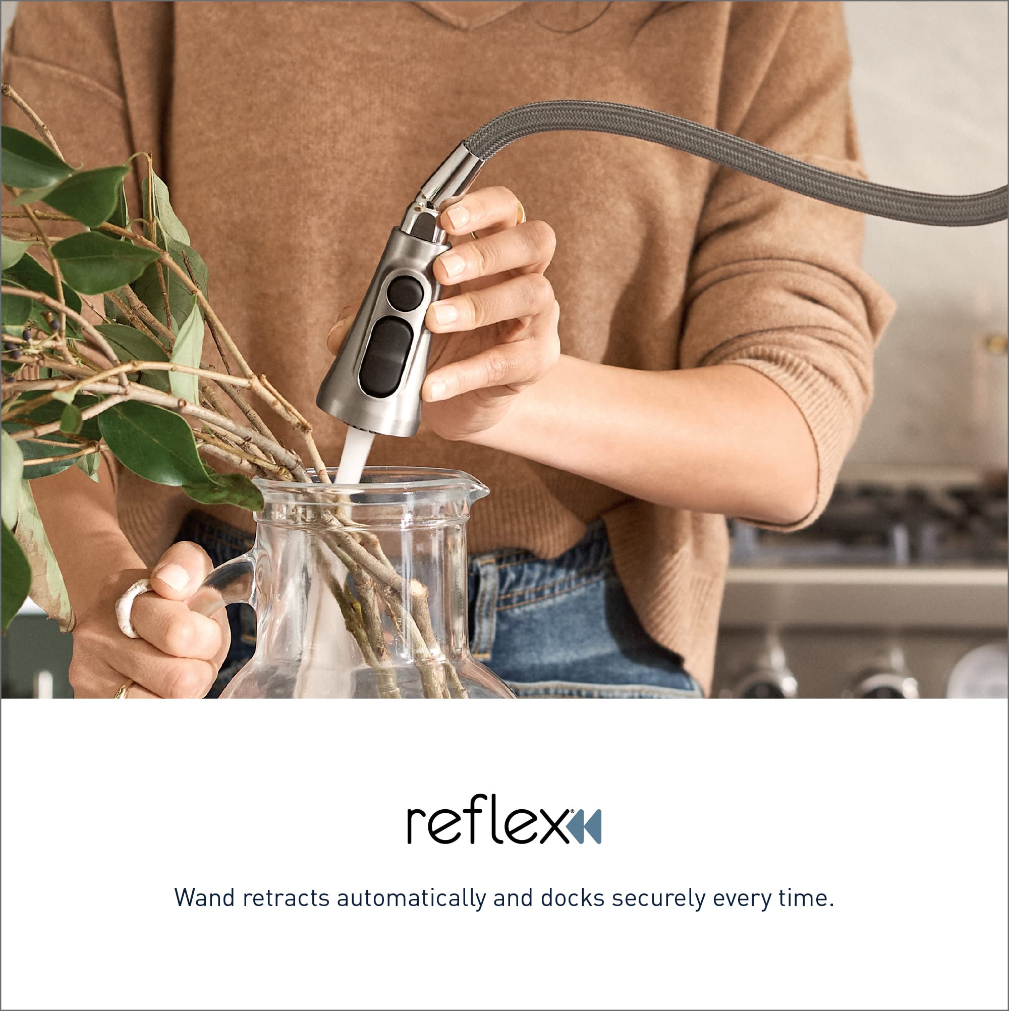 Moen Camerist Spot Resist Stainless Steel One-Handle Pull-Down Kitchen Faucet with Power Clean Spray and Reflex Docking System - 7545SRS for Modern Home Kitchen Sink (Ideal for Washing Dishes, Filling Pots & Daily Cooking Tasks)