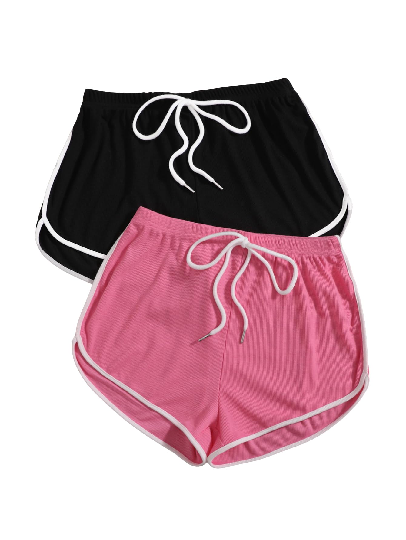 Milumia Women's High Waisted Workout Shorts - 2 Pack Yoga Running Gym Biker Shorts for Lounge, Casual & Fitness Activities