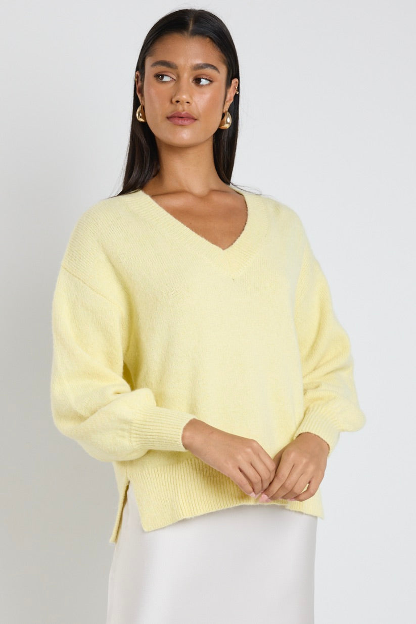 Harvest Butter V Neck Knit Jumper Women's Soft Casual Sweater for Fall & Winter | Cozy Pullover for Office, Date Night & Weekend Outfits