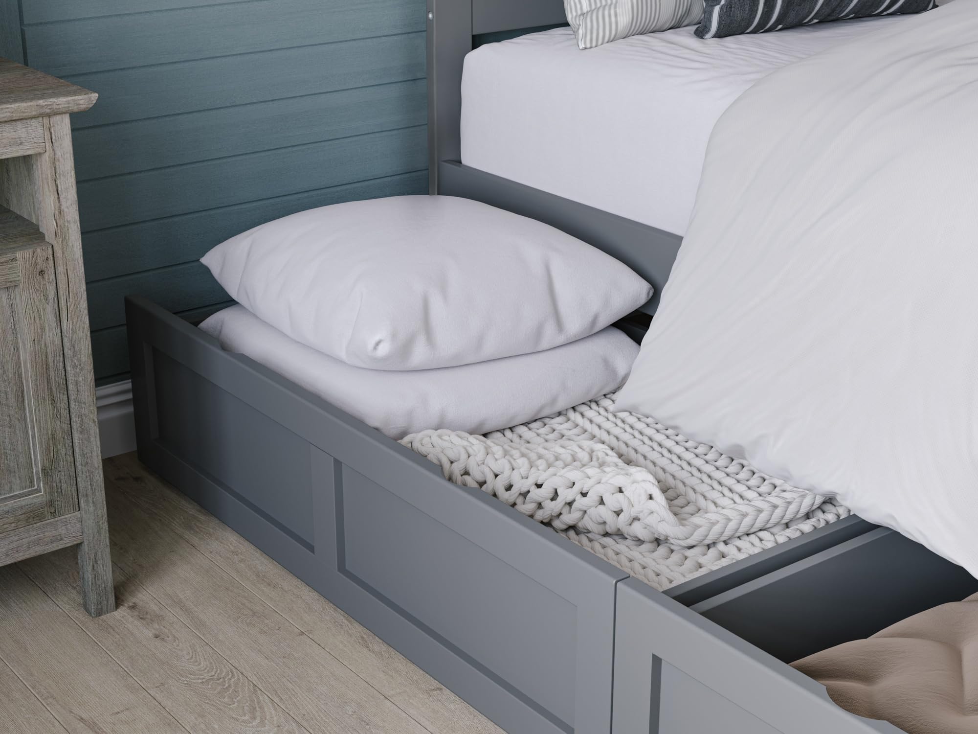 Warren Queen Platform Bed with Storage & USB Charger for Modern Bedrooms