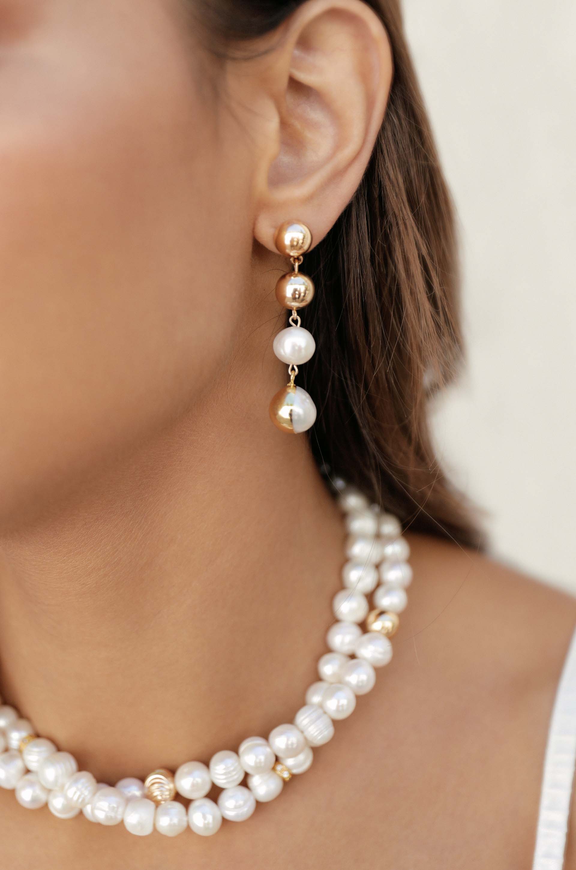 Elegant Duchess Pearl Dangle Earrings for Women - Perfect for Weddings, Parties & Special Occasions