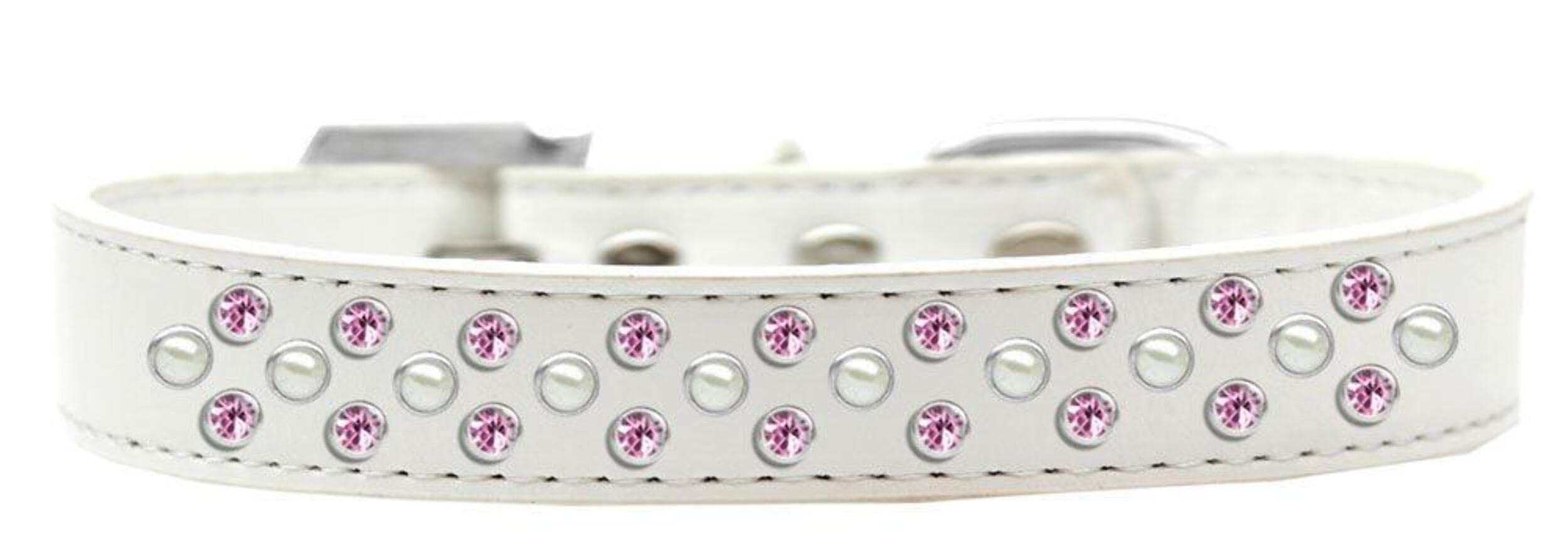 Lavender Dog Collar with Pearl & Pink Crystal Accents - Fashion Pet Collar for Small, Medium Dogs & Puppies - Perfect for Daily Walks, Special Occasions & Photo Shoots