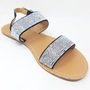 Glamorous Black Rhinestone Sandals for Women - Elegant High Heel Dress Shoes for Parties, Weddings & Evening Events | Comfortable & Stylish Women's Fashion Footwear