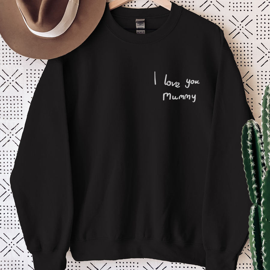 Custom Personalized Handwriting Embroidered Sweatshirt - Unique Gift for Birthday, Anniversary & Special Occasions - Cozy Casual Wear for Everyday Style