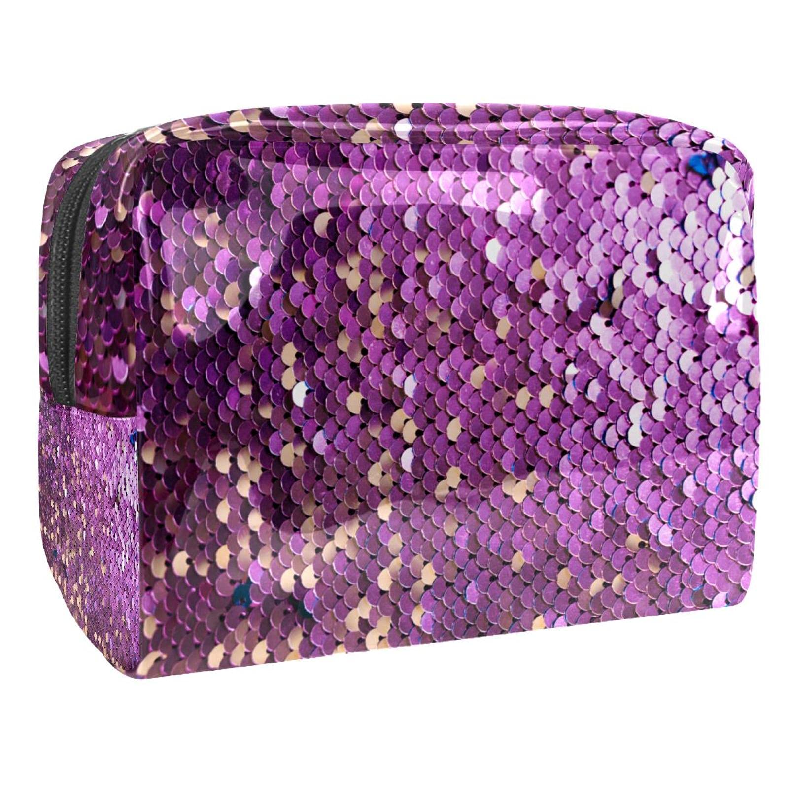 Waterproof Sequins Makeup Bag - Travel Cosmetic Case for Women & Teens