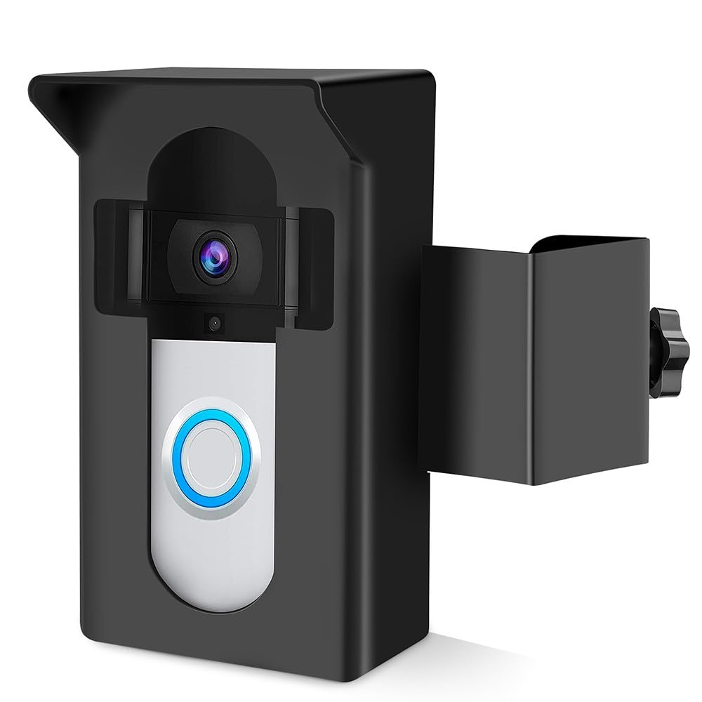 Anti-Theft Video Doorbell Bracket - Adjustable No-Drill Mount for Ring/Flashing Wireless Doorbells - Secure Home Security Accessory (Black) - Perfect for Apartments, Rentals & Smart Home Systems