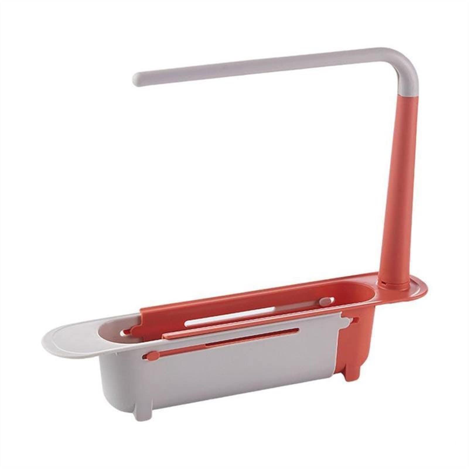 Expandable Sink Shelf Organizer - Kitchen Sink Storage Rack with Soap & Sponge Holder, Drain Basket - Space Saving Kitchen Accessories for Small Apartments & RVs (Color: B)