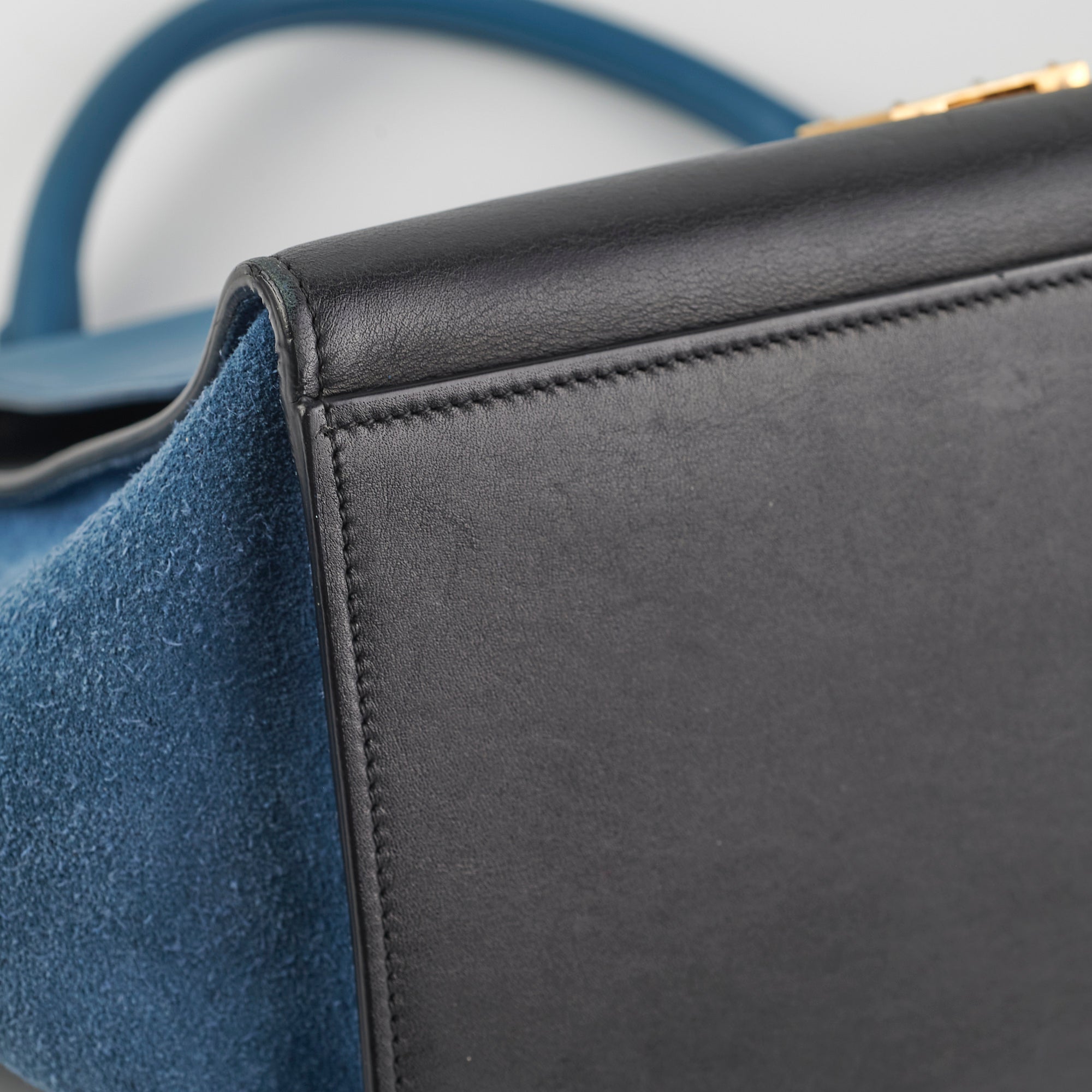 Celine Small Trapeze Handbag in Blue & Black | Luxury Crossbody Bag for Women | Perfect for Work, Travel & Evening Events