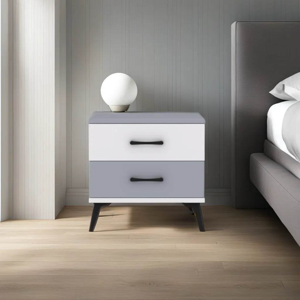 Modern Two-Tone Nightstand with Drawer - Stylish Bedside Table for Bedroom, Living Room & Office - Perfect for Storage & Décor