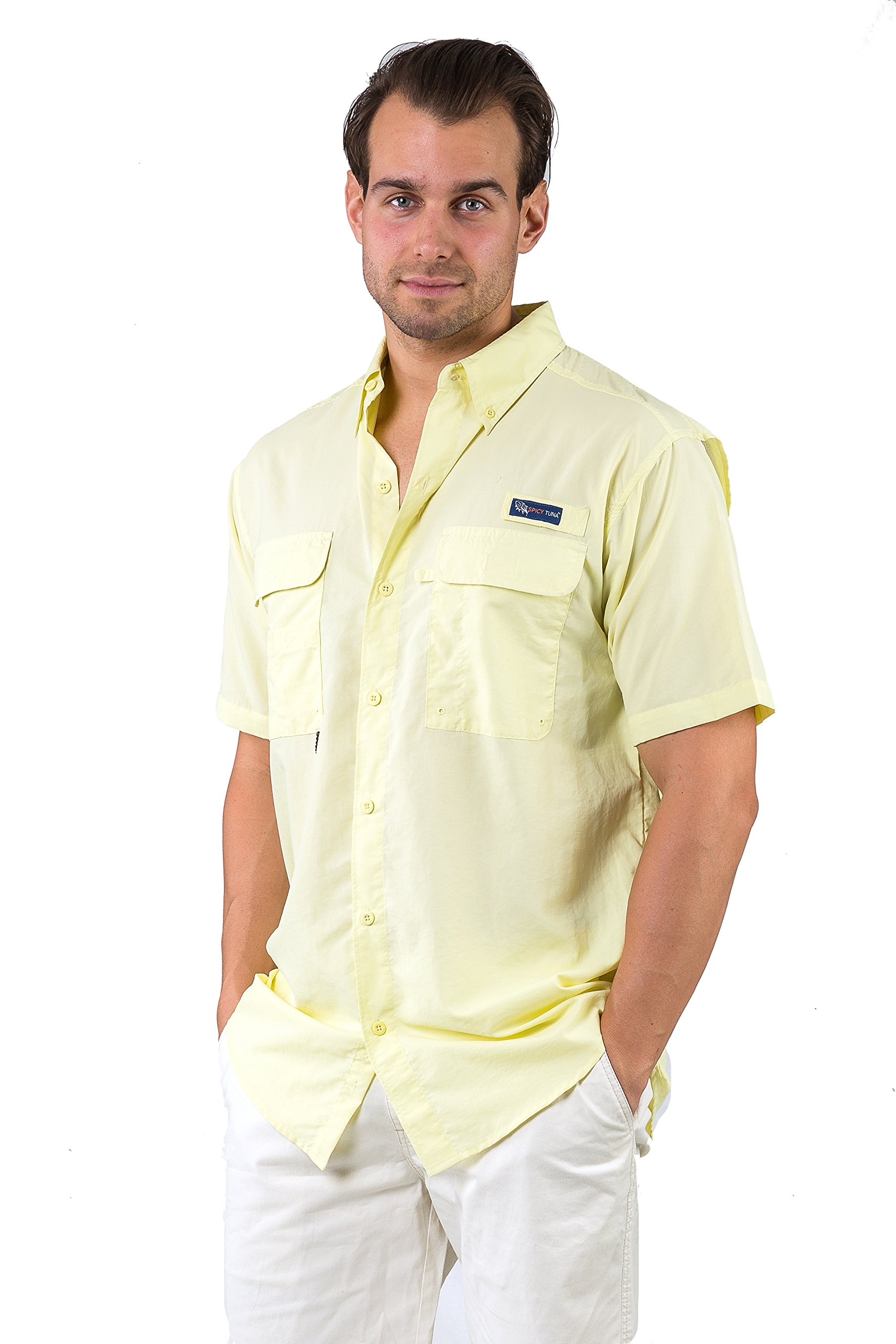 Spicy Tuna Men's Performance Fishing Shirt - UPF 50+ Sun Protection & Ventilated Design for Saltwater Fishing & Outdoor Activities