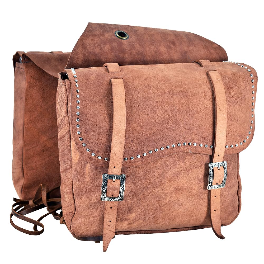 HILASON Soft Leather Horse Saddle Bag Tan | Western Equestrian Saddle Bag with Adjustable Closure | Durable Riding Accessory for Trail Riding & Horse Shows