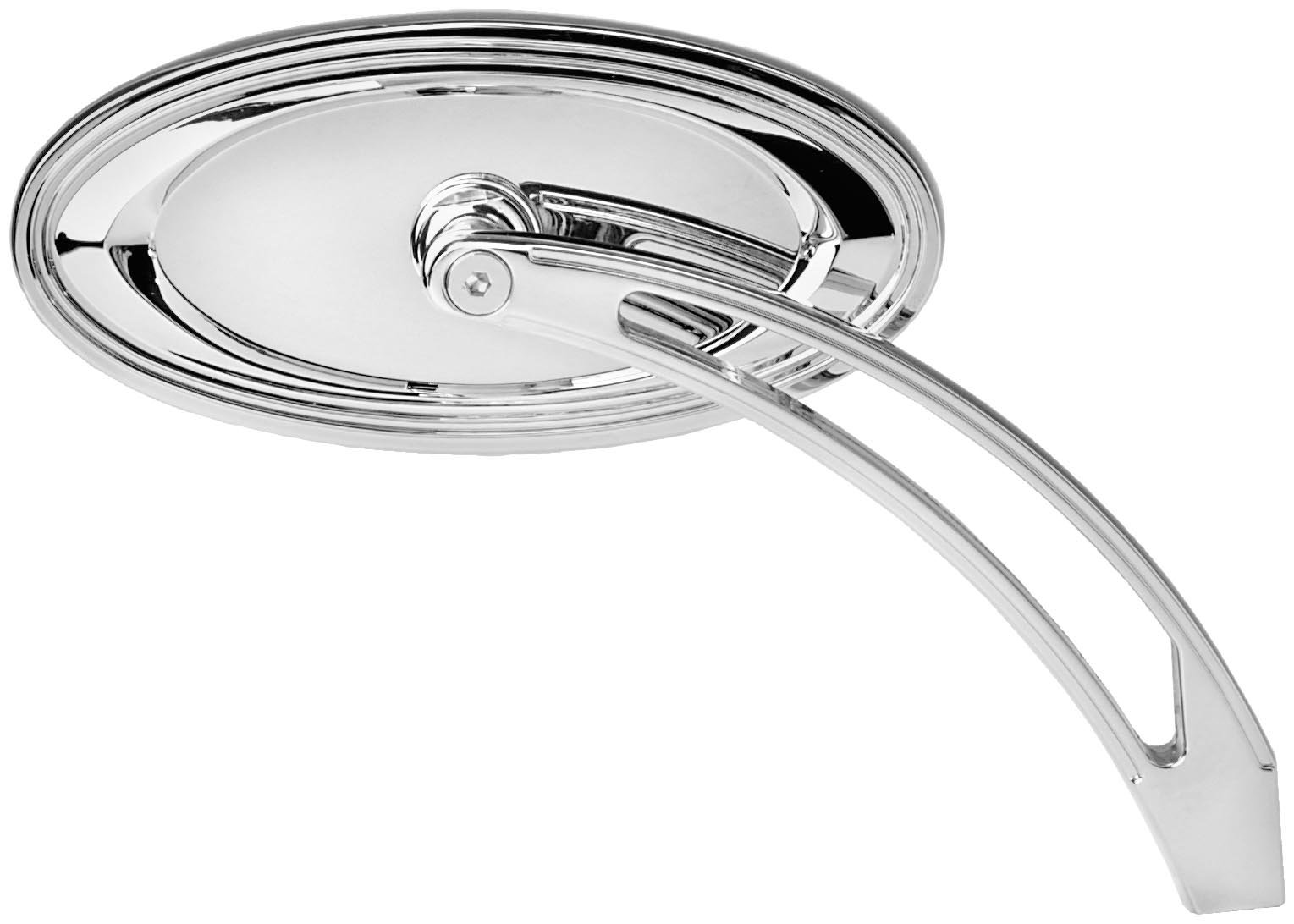 Arlen Ness 13-044 Chrome Alternative Oval Stepped Mirrors for Motorcycles - High-Quality Replacement Bike Mirrors for Harley, Cruiser & Touring Bikes - Enhances Safety & Style on the Road