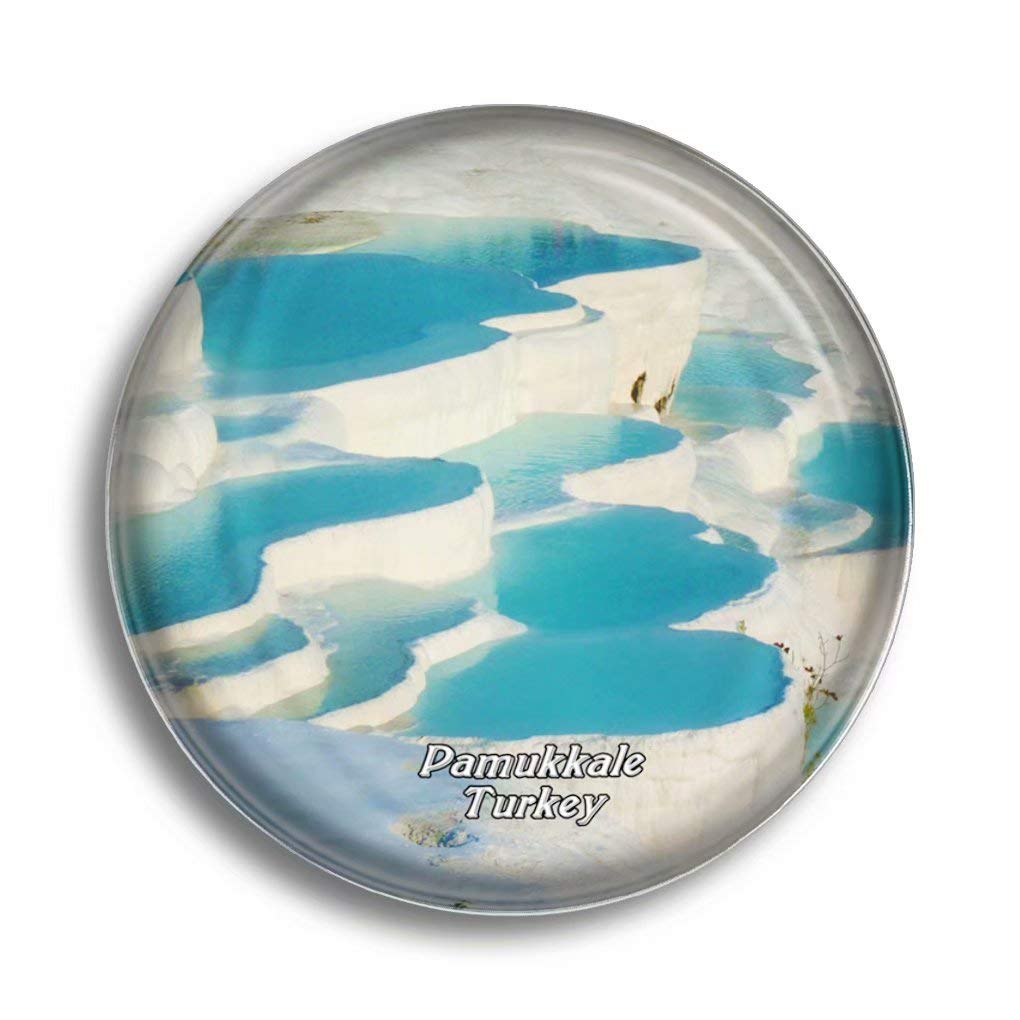 Turkey Pamukkale Glass Fridge Magnets - Cute Crystal Refrigerator Magnets for Home, Office, Whiteboard - Souvenir Gift for Travel Lovers & Home Decor (Perfect for Kitchen, Dorm, or as a Memorable Travel Keepsake)