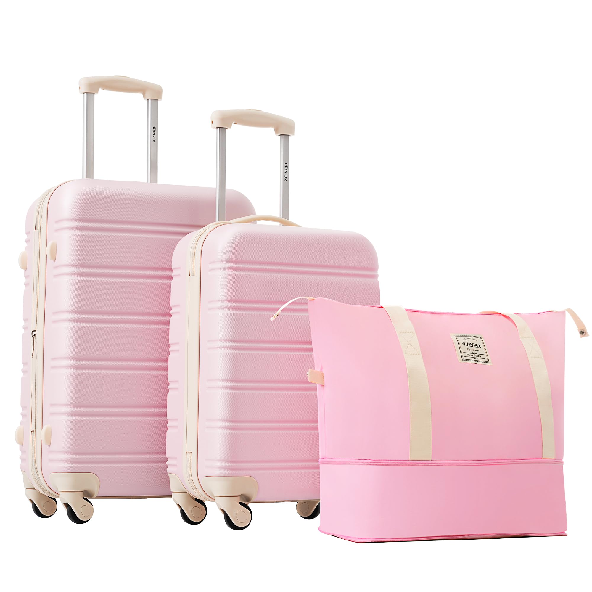 Merax 2-Piece Expandable Hardside Luggage Set with Travel Bag & Spinner Wheels (20