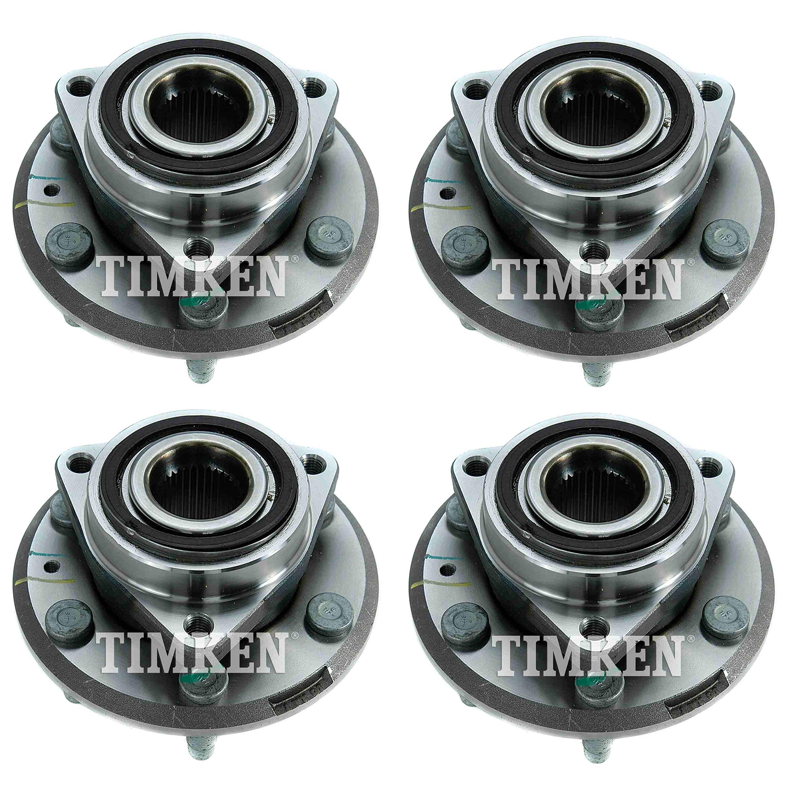 Timken Front & Rear Wheel Bearing Hub Assembly Kit - Compatible with Buick Enclave & Chevy Traverse AWD - Smooth Ride & Easy Installation for Off-Road & City Driving