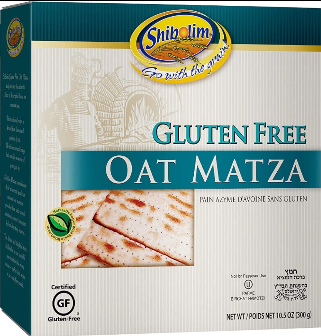 Shibolim Gluten Free Oat Matza - 10.5 oz Kosher Certified | Whole & Natural Exclusive | Perfect for Passover, Celiac Diets & Healthy Snacking
