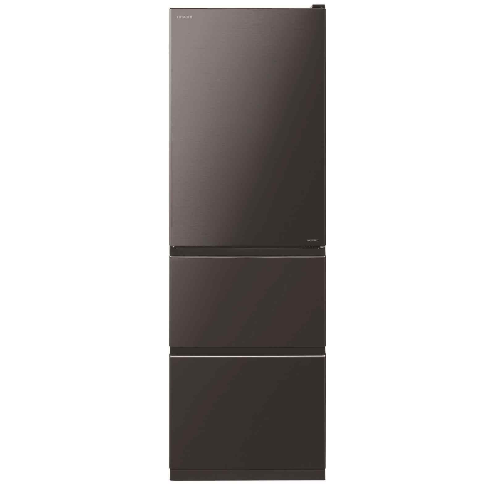 Hitachi 329L 3-Door Refrigerator R-S38KPS BBK - Energy Efficient Stainless Steel Fridge for Home, Kitchen & Office Use
