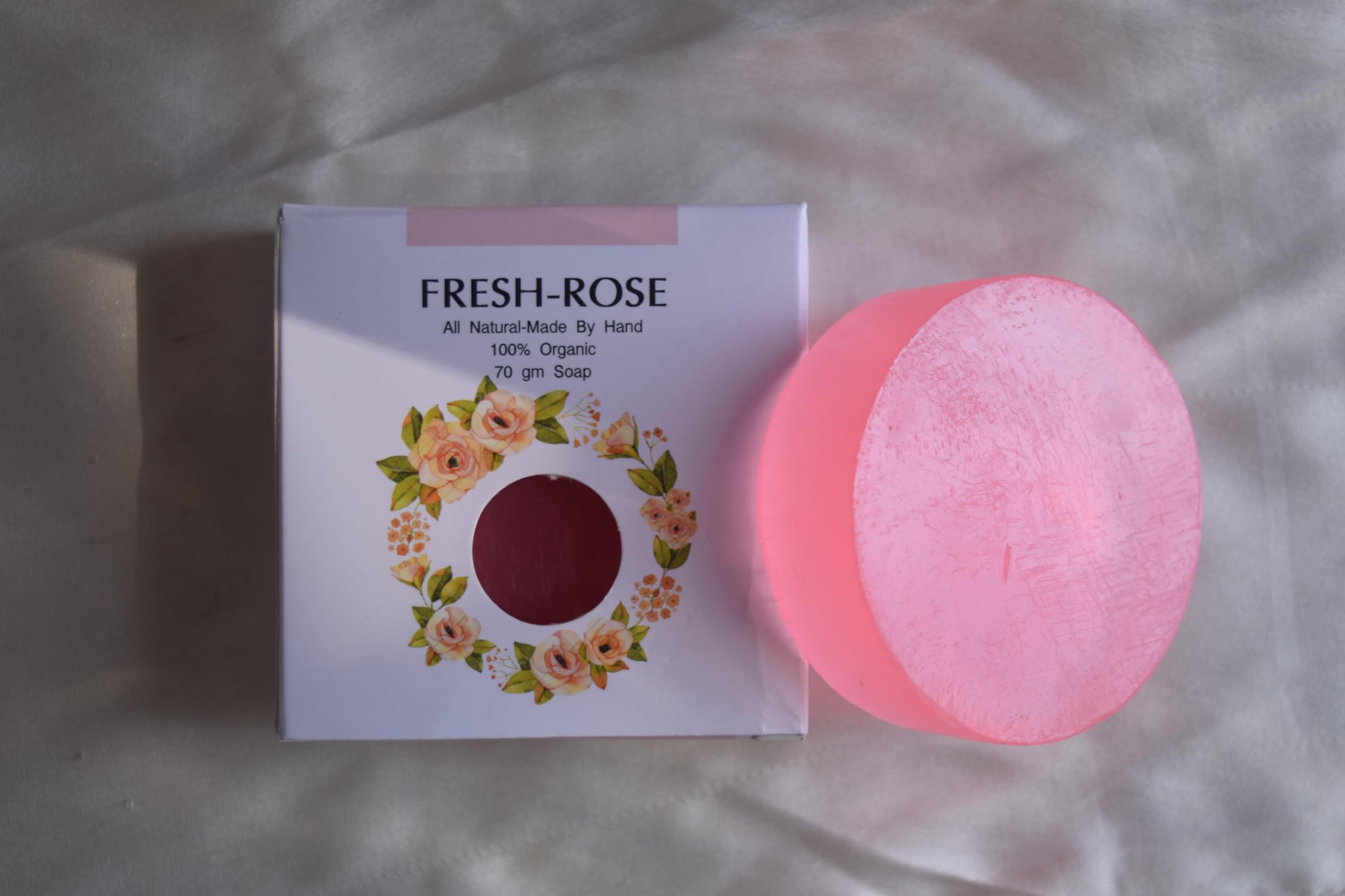 Organic Fresh Rose Soap Bar for Men & Women - Natural Handmade Soap with Rose Petals (Pack of 2) - Perfect for Sensitive Skin, Gift Sets & Spa Day at Home