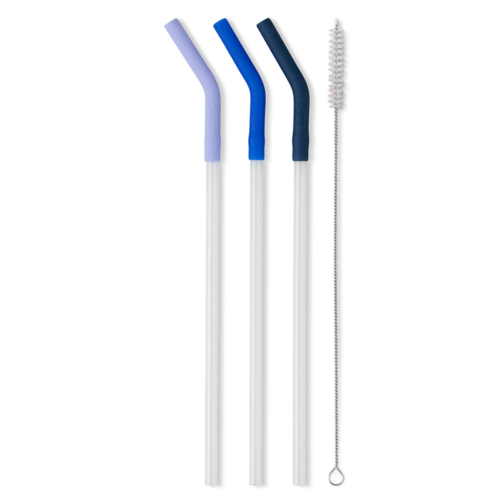 Eco-Friendly Hydrangea, Royal & Navy Reusable Straw Set with Mega Mugs - Perfect for Home, Office & Outdoor Picnics