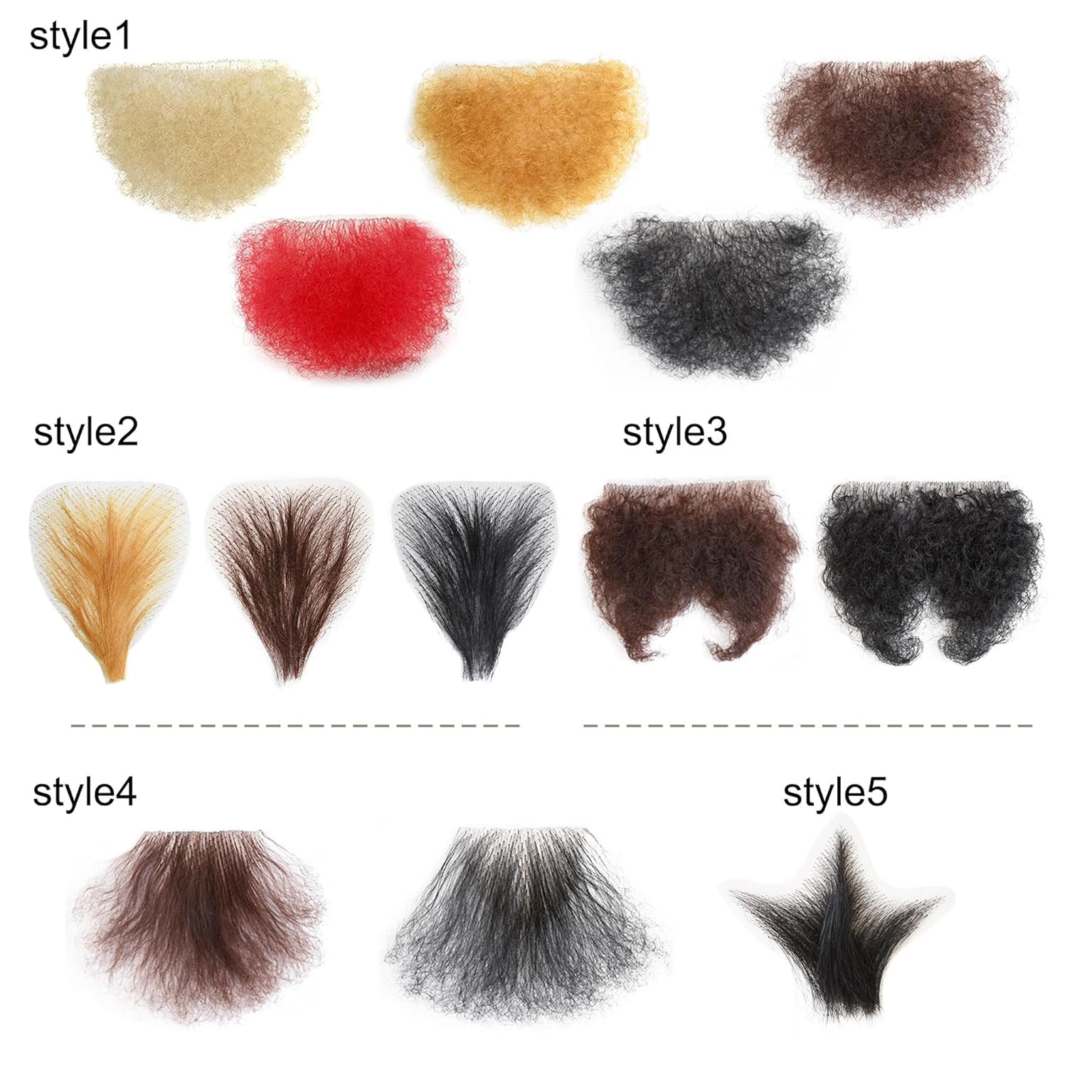 Handmade Fake Private Hair Bikini Hair Extensions - Temperature Resistant Fiber for Adding Volume (Style 2, Natural Black) | Perfect for Swimwear, Costumes & Body Confidence Enhancement