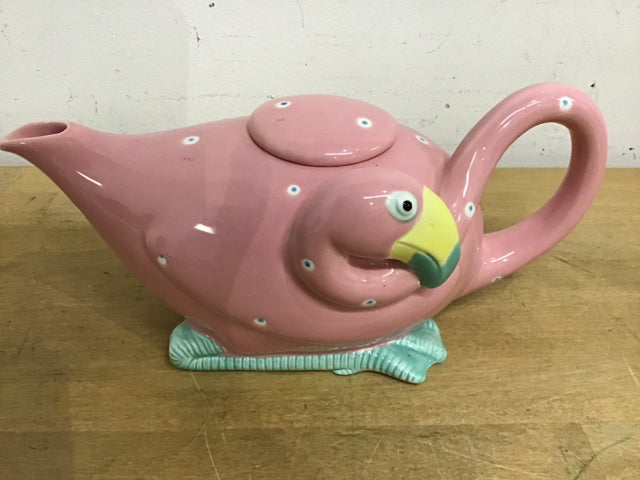 11 Pink Flamingo Tea Pot - Elegant Ceramic Teapot for Herbal & Loose Leaf Tea - Perfect for Afternoon Tea Party, Bridal Shower & Home Decor
