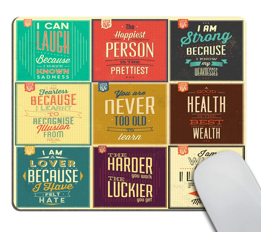 Custom Motivational Quote Mouse Pad - Non-Slip Rubber Gaming Mousepad 9.5x7.9 Inches (240x200mm) for Office, Home & PC Workstations - Inspirational Desk Accessory