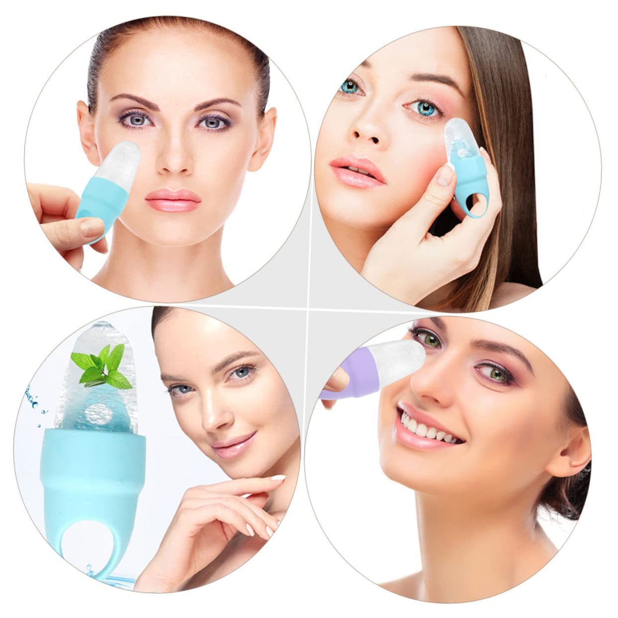 Minkissy 2 Pack Ice Roller for Face - Silicone Facial Ice Massager & Skin Care Tool - Reduce Puffiness, Dark Circles & Inflammation | Perfect for Morning Routine, Post-Workout & Skincare Regimen