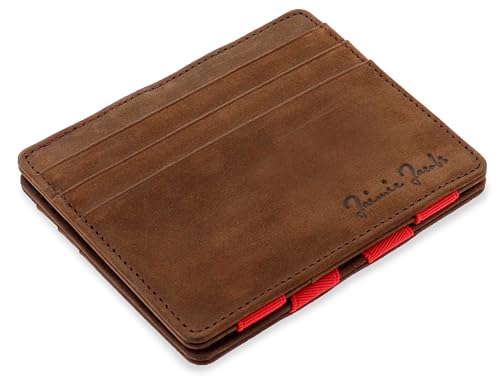 Buffalo Leather Dark Brown with Red