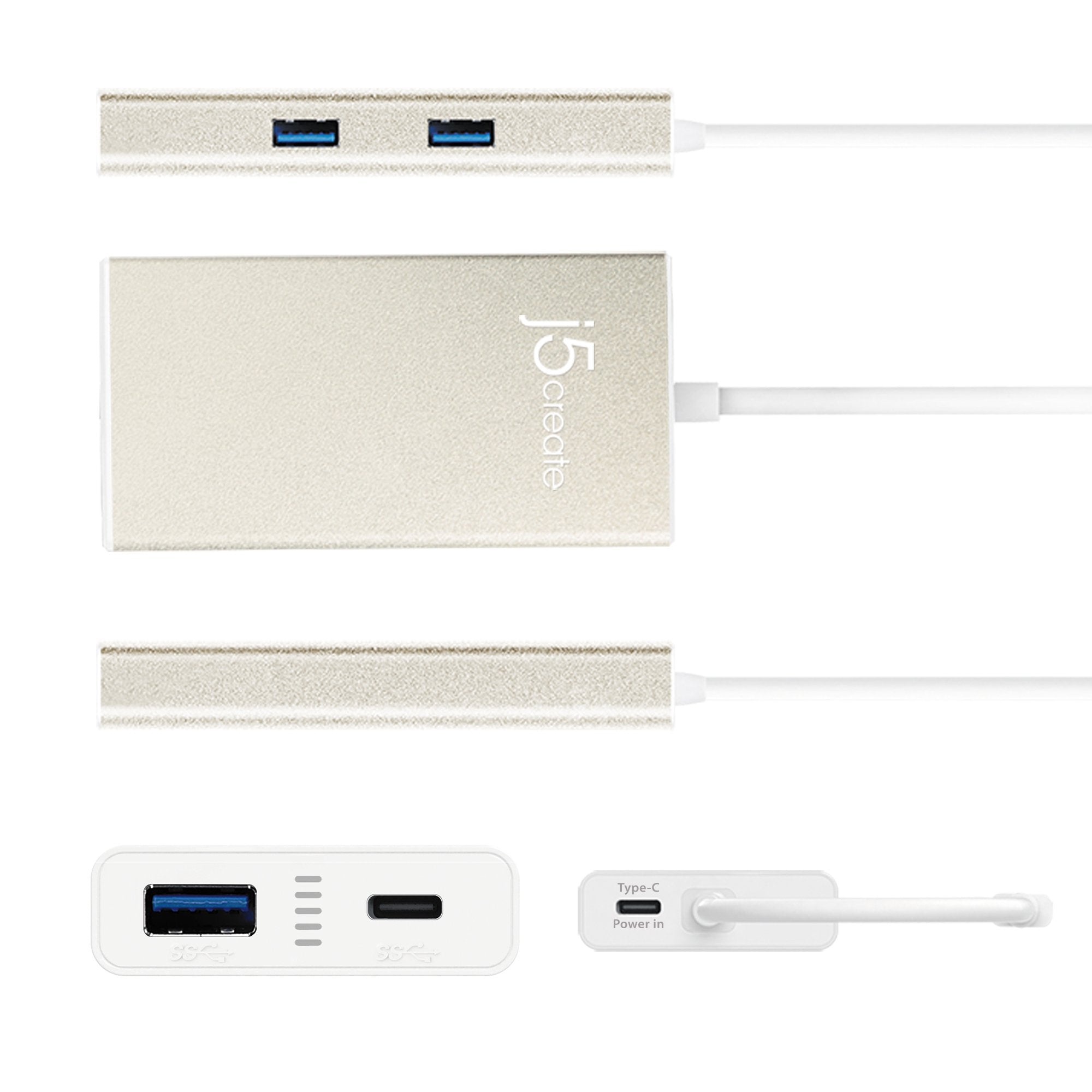 4-Port USB C Hub with 100W Power Delivery - High-Speed Data Transfer & Charging for MacBook, iPad, Surface Pro - Perfect for Home Office & Travel Accessories