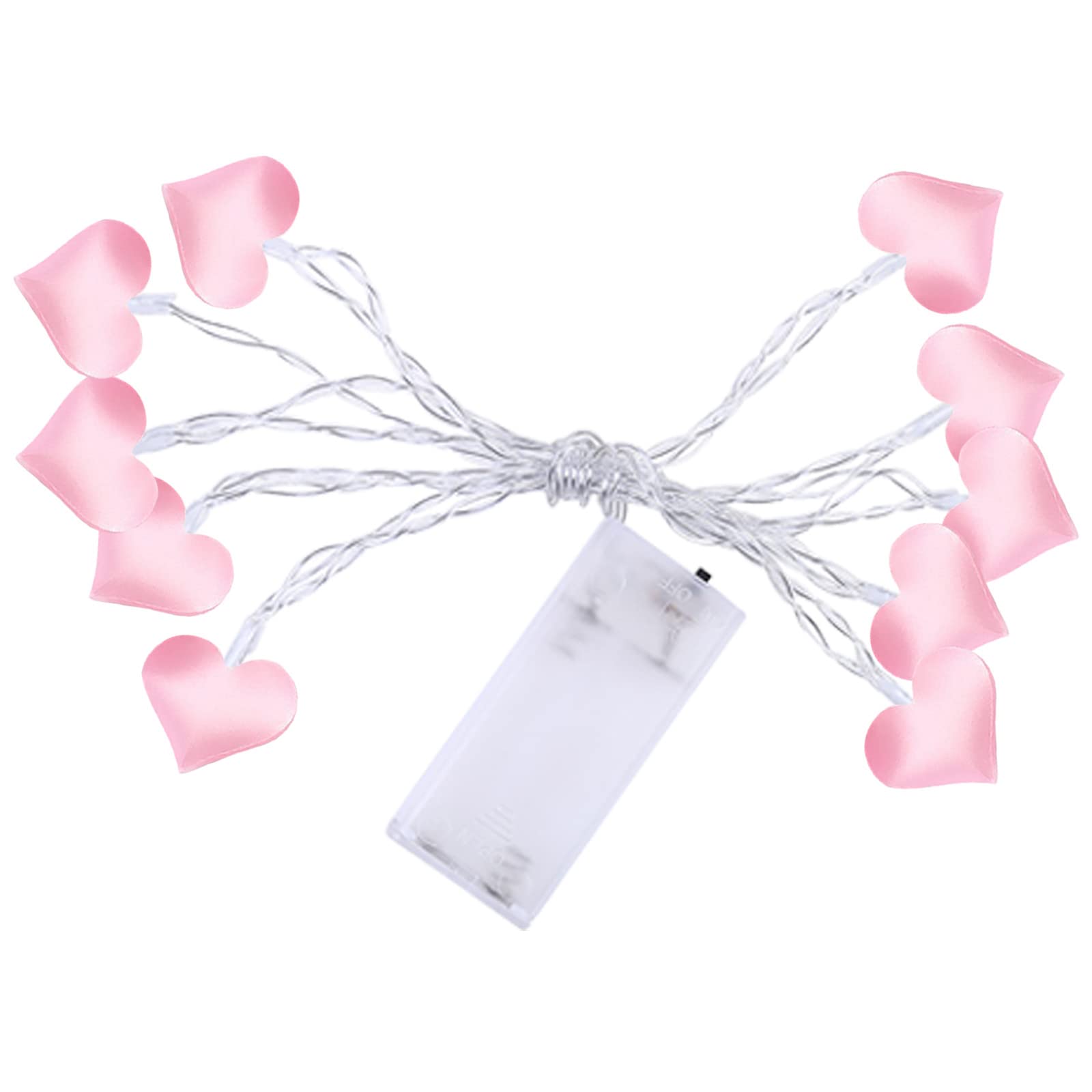 1.5m Romantic LED Heart String Lights - 10 Warm White LED Fairy Lights for Bedroom, Wedding, Party Decor - Pink Fabric Love Light for Home, Valentine's Day & Anniversary Decorations