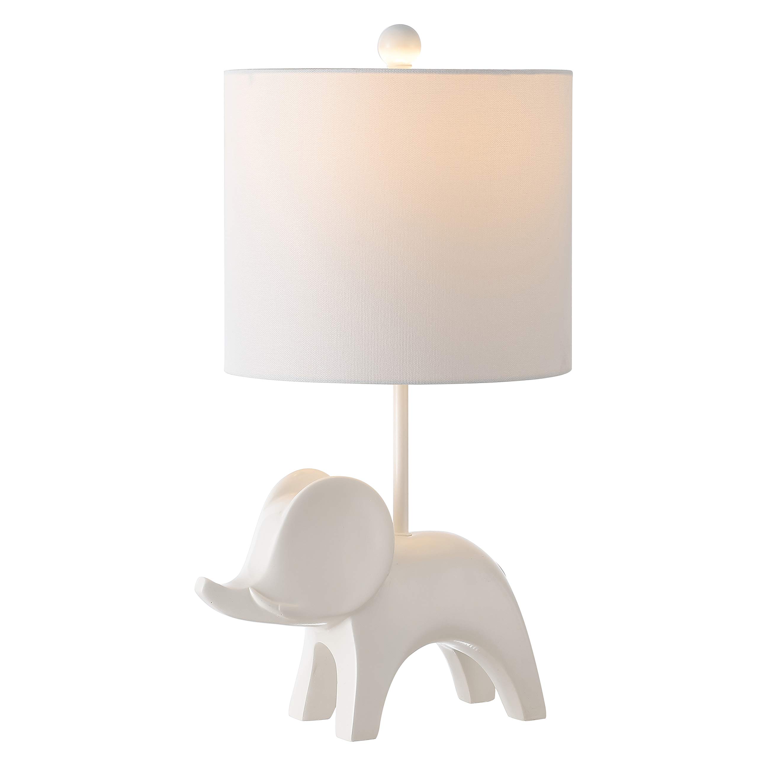 Safavieh Ellie Elephant White Ceramic Table Lamp - 20 Inch Kids Room Decor, LED Bulb Included - Perfect for Bedroom, Nursery, Living Room & Home Office Lighting